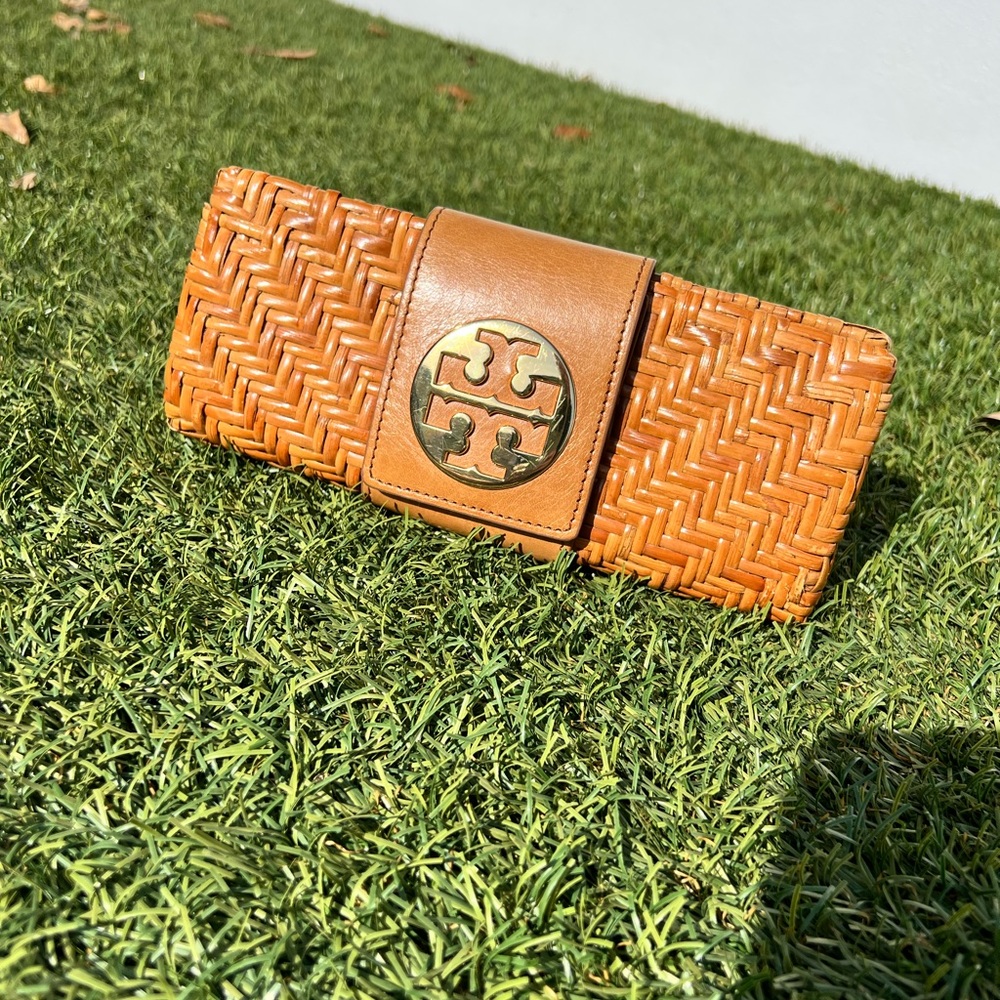Tory Burch Tan Woven Clutch